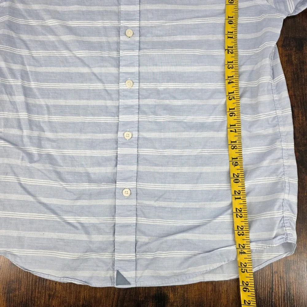 UNTUCKit Rueda Button‎ Down Shirt Mens Medium Blue Striped Slim Fit Short Sleeve